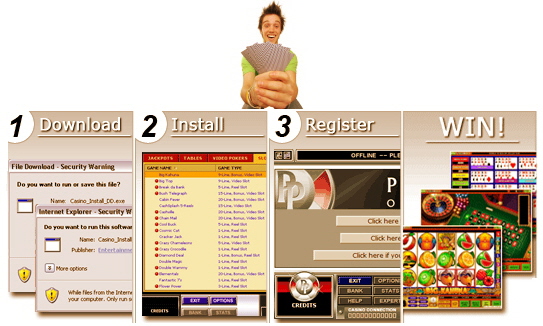 Download, install, Register, Win
